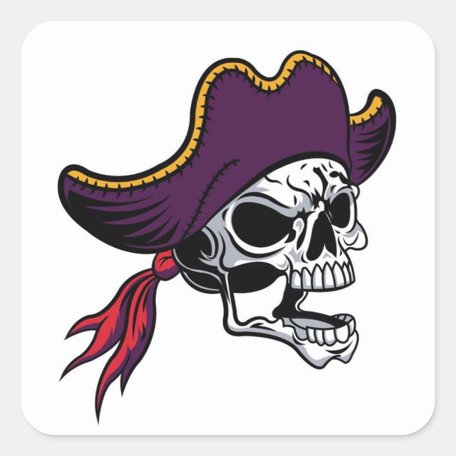 Cuadrada Muy Guay Halloween Pirate Pegatina Set (Anverso)