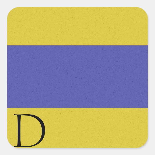 Cuadrada Nautical Signal Flag Alphabet Pegatina D (Anverso)
