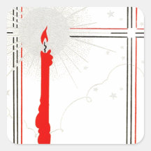 Navidades De Decano Vintage pegatina Vela En La Ve