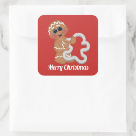 Cuadrada Navidades de hornear jingerbread agregar pegatina 