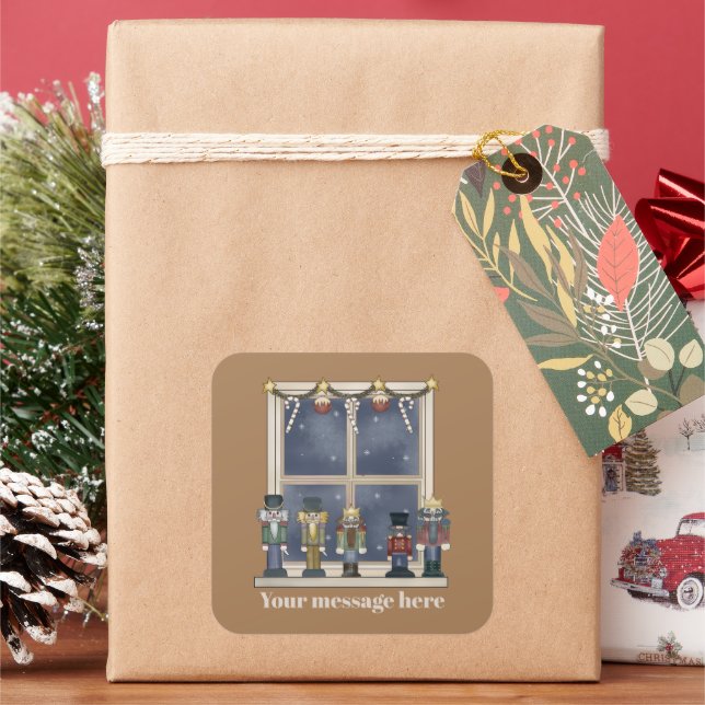 Cuadrada Navidades festivos pegatina de petardos de vacacio (Vacaciones)