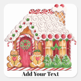 Cuadrada Navidades Gingerbread Pegatina