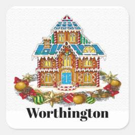 Cuadrada Navidades Gingerbread Pegatina