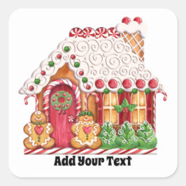 Cuadrada Navidades Gingerbread Pegatina