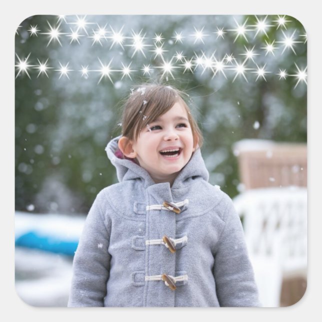 Cuadrada Navidades iluminan a Pegatina de vacaciones (Anverso)