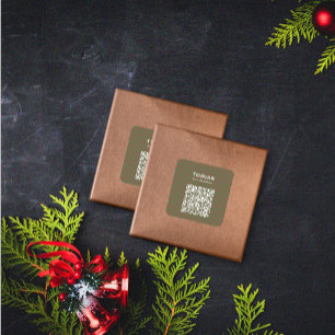 Cuadrada Navidades modernos, código QR, Pegatina empresaria