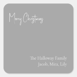 Cuadrada Navidades modernos Pegatina de regalo de la famili
