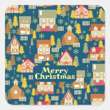 Navidades Pegatina de aldea