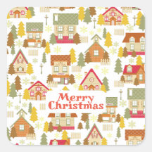 Navidades Pegatina de aldea