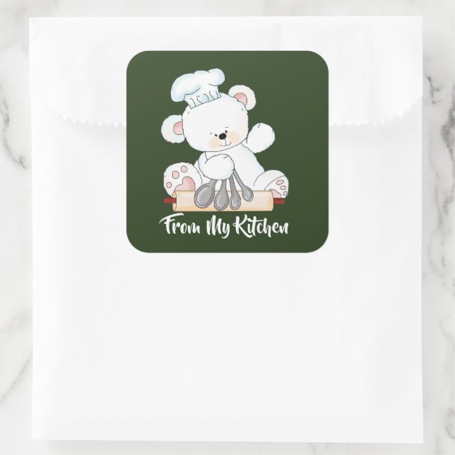 Cuadrada Navidades pegatina de cocina para hornear (Bolso)