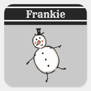 Cuadrada Navidades personalizados Pegatina de Snowman Squar