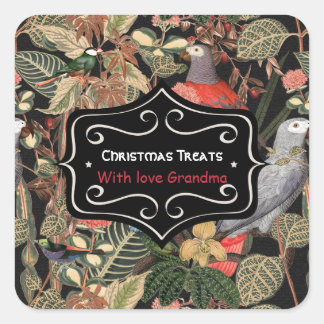 Cuadrada Navidades tratan al Pegatina personalizado