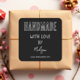 Cuadrada Negra | Hecho a mano por el Pegatina de Love Squar