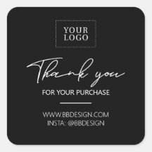 Negro | Pequeñas empresas Gracias pegatina de paqu