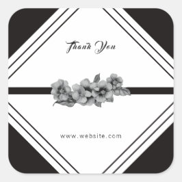 Cuadrada Negros y blancos Negocios Gracias Pegatina