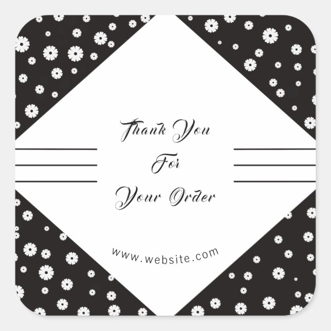 Cuadrada Negros y blancos Negocios Gracias Pegatina (Anverso)