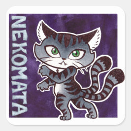Cuadrada Nekomata Pegatina