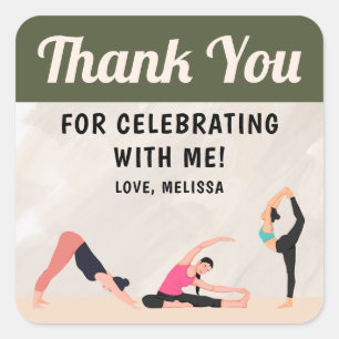Cuadrada Neutral Yoga Studio Gracias Pegatina