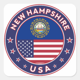 Cuadrada New Hampshire, pegatina de New Hampshire,