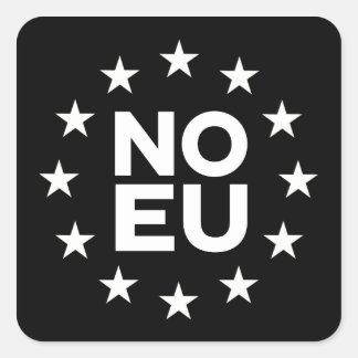 Cuadrada Ningún Pegatina de la UE v2 invertido