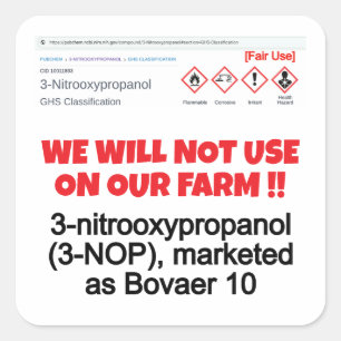 Cuadrada NO 3-NOP de RoseWrites Pegatina