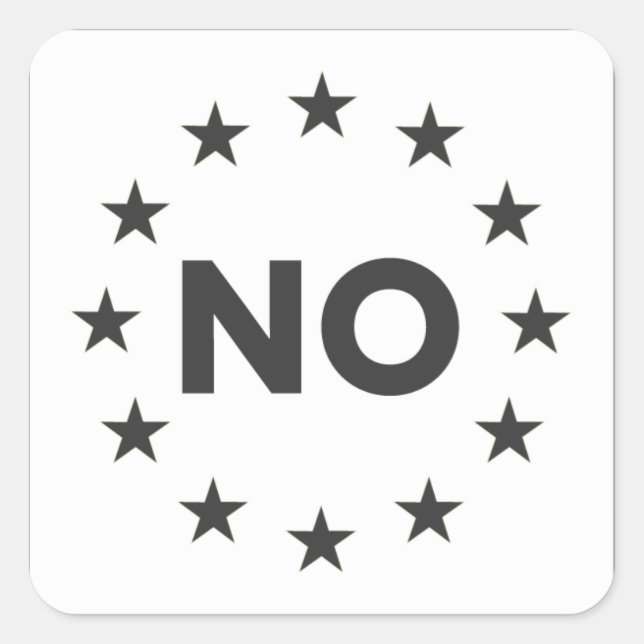 Cuadrada No a LA UE pegatina 1 (Anverso)