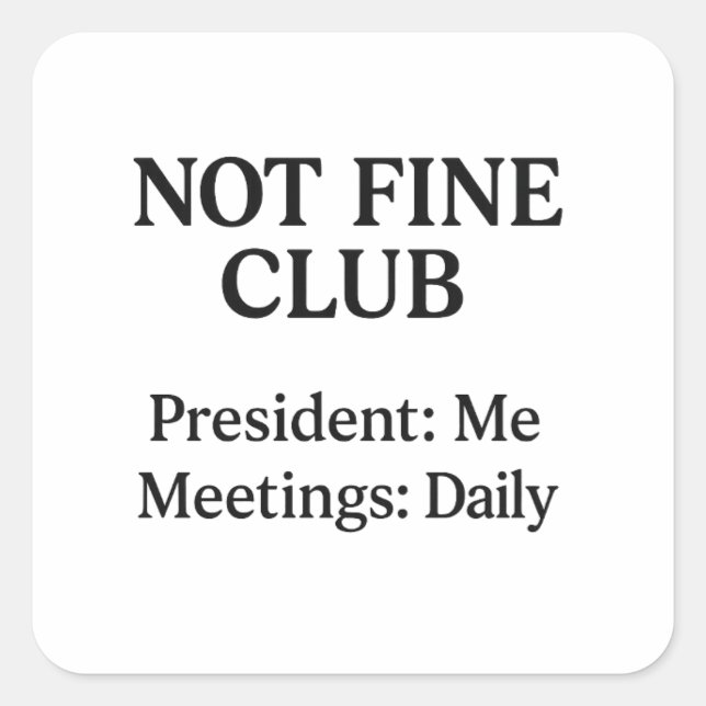 Cuadrada No buen club - Pegatina de vinilo (Anverso)