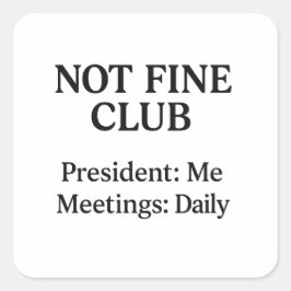 Cuadrada No buen club - Pegatina de vinilo