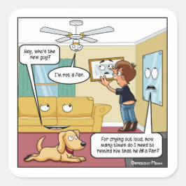 Cuadrada No soy un Pegatina fanático de Punny