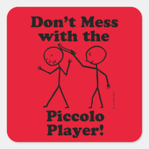 Cuadrada No te metas con el Pegatina Piccolo Player Square