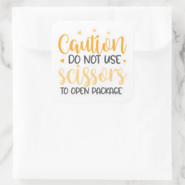 Cuadrada No use tijeras pegatina