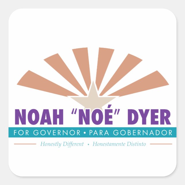 Cuadrada Noah "Noé" Dyer Pegatina (Anverso)