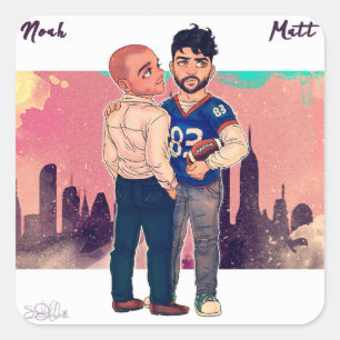 Cuadrada Noah y Matt Pegatina
