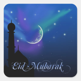 Cuadrada Noche mágica de Eid - Pegatina islámico de saludo