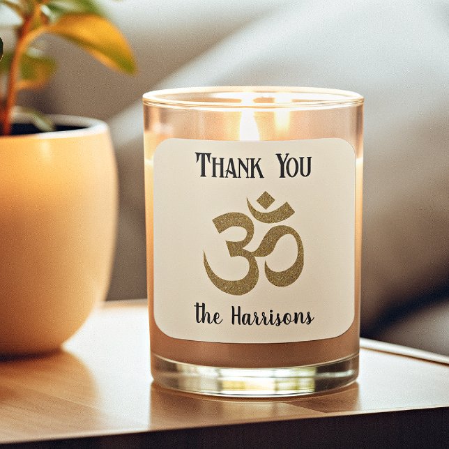 Cuadrada Nombre. Símbolo Om de 3-in Gracias Pegatina (Subido por el creador)