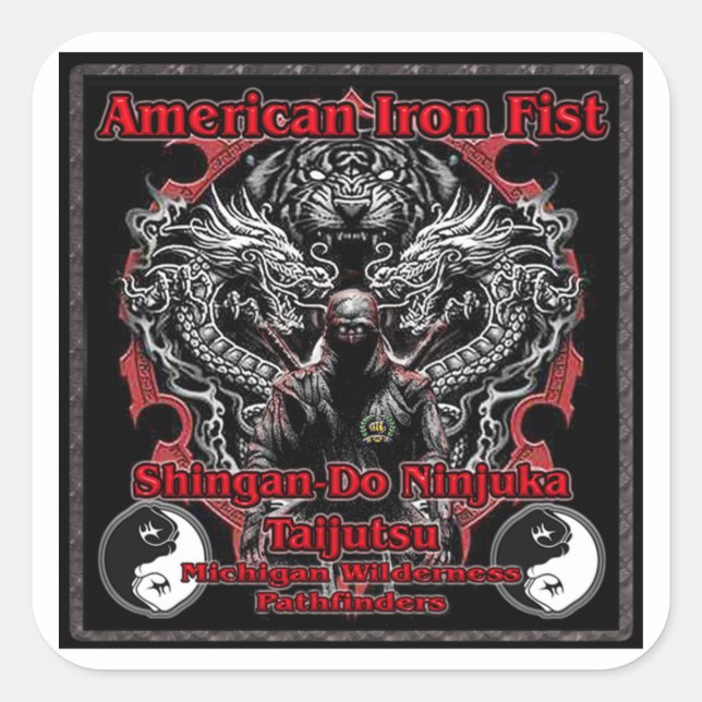 Cuadrada Nuevo logo de pegatina para Pathfinders1 (Anverso)