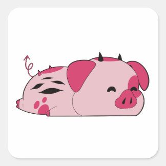 Cuadrada Nuggets grasos - Hazbin Hotel Pegatina