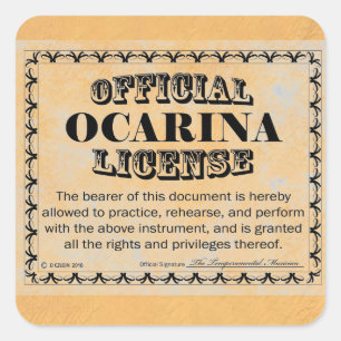 Cuadrada Ocarina License Square Pegatina