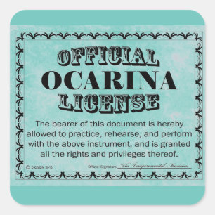 Cuadrada Ocarina License Square Pegatina