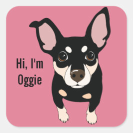 Cuadrada Oggie Min Pin Miniatura Pinscher Pegatina