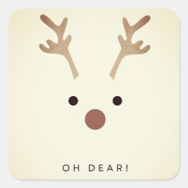 Cuadrada Oh Deer Pegatina