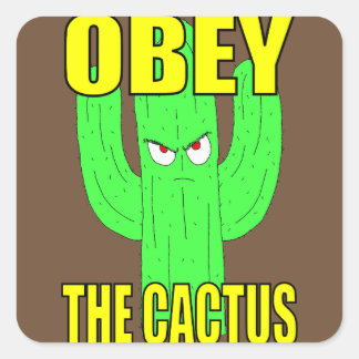 Cuadrada Ohbey El Pegatina De Cactus Square
