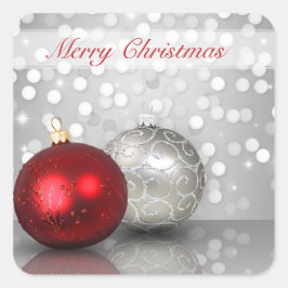 Cuadrada Ornamentos navideños sucios - Pegatina