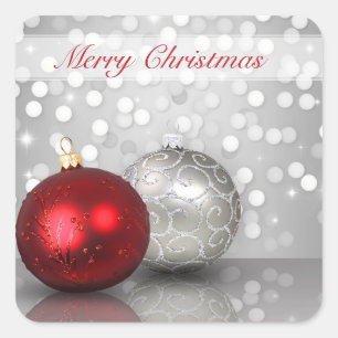 Cuadrada Ornamentos navideños sucios - Pegatina