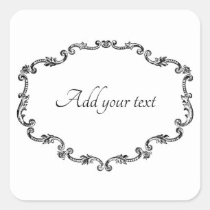 Cuadrada Ornate Vintage Frame Añadir tu Pegatina de cuadrad
