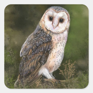 Cuadrada Owl Pegatina Gift