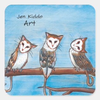 Cuadrada Owlcats Pegatina
