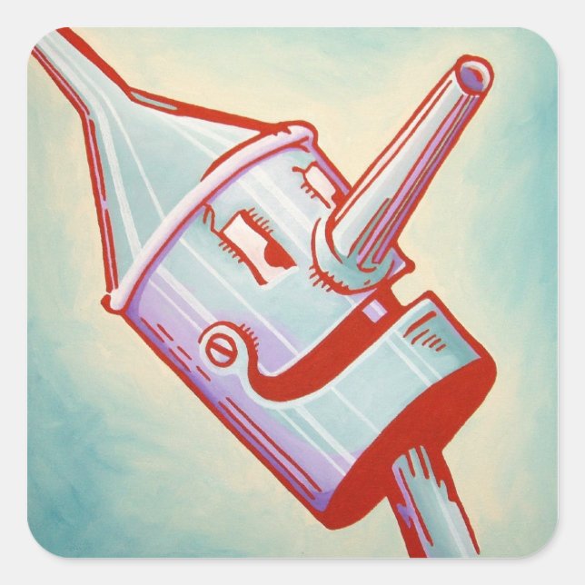 Cuadrada Oz Pegatina - Tin Man (Anverso)