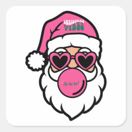 Cuadrada Padre Pegatina navideño navideño