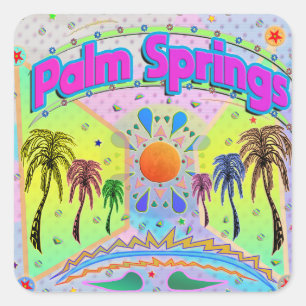 Cuadrada Palm Springs Calm Desire Pegatina